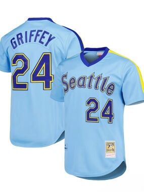 Seattle Griffey #24 Light Blue Jersey
